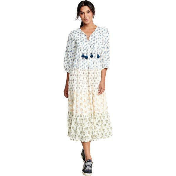 Womens Indira Dress, Mixed Block Print | Maisonette