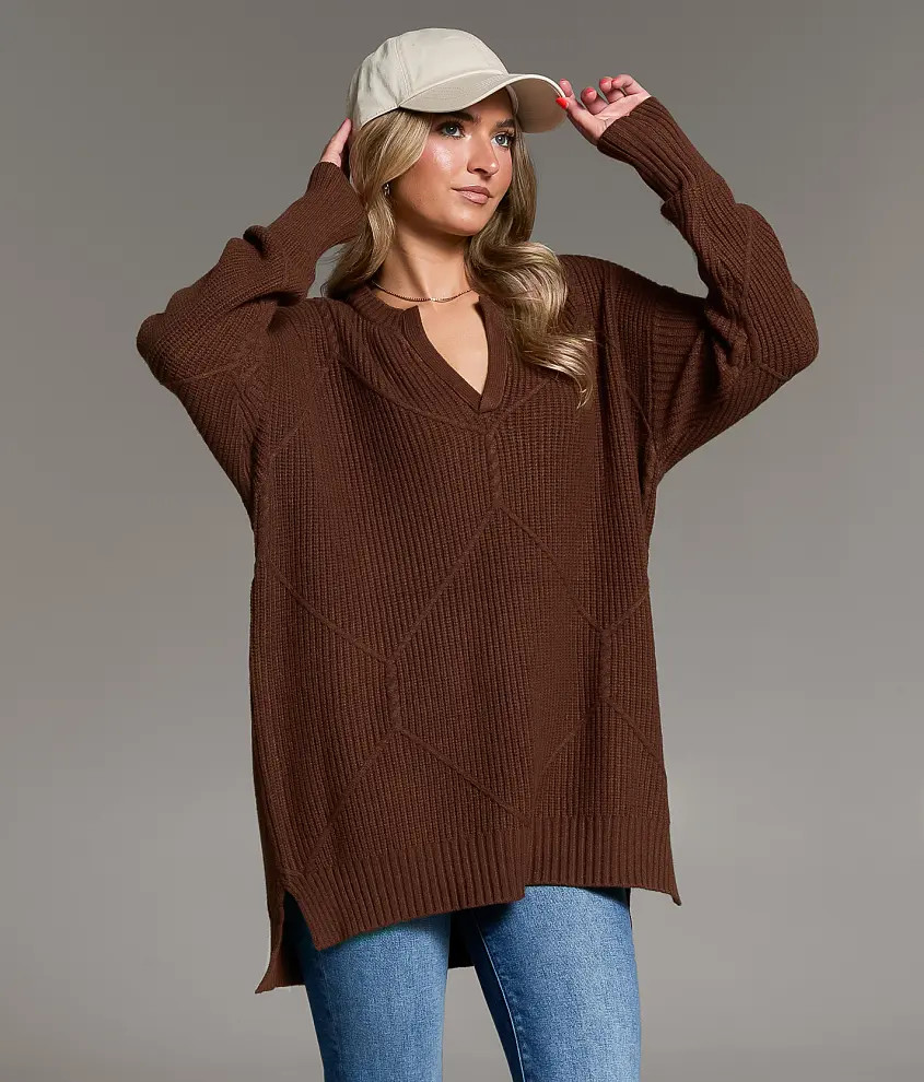 Prep Edit - Window Pane Ribbed Sweater | Buckle