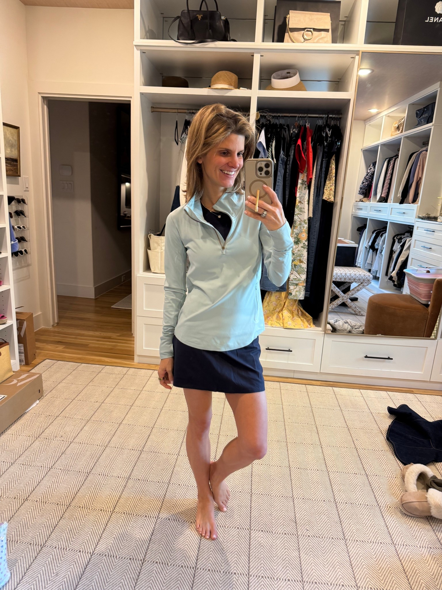 Rhone course to court - wearing xs in everything!