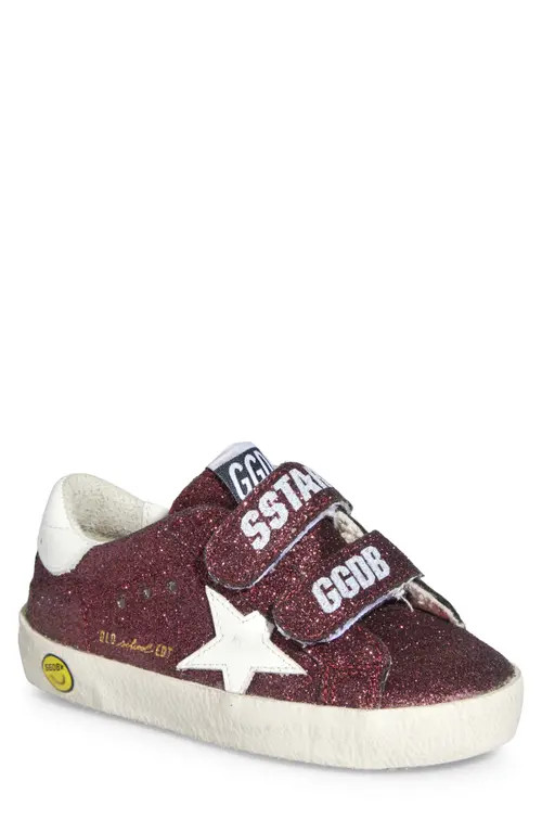 Golden Goose Kids' Old School Glitter Sneaker in Bordeaux/White at Nordstrom, Size 8Us | Nordstrom