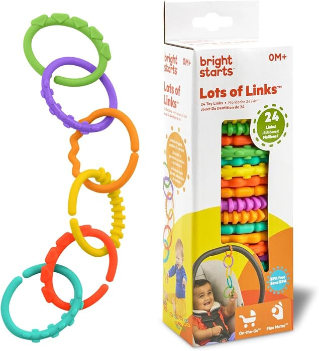 Bright Starts Lots of Links Rings Toys for Stroller or Carrier Seat, BPA-Free, Ages 0 Months Plus... | Amazon (US)