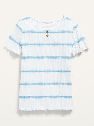 Rib-Knit Short-Sleeve Henley for Girls | Old Navy (US)