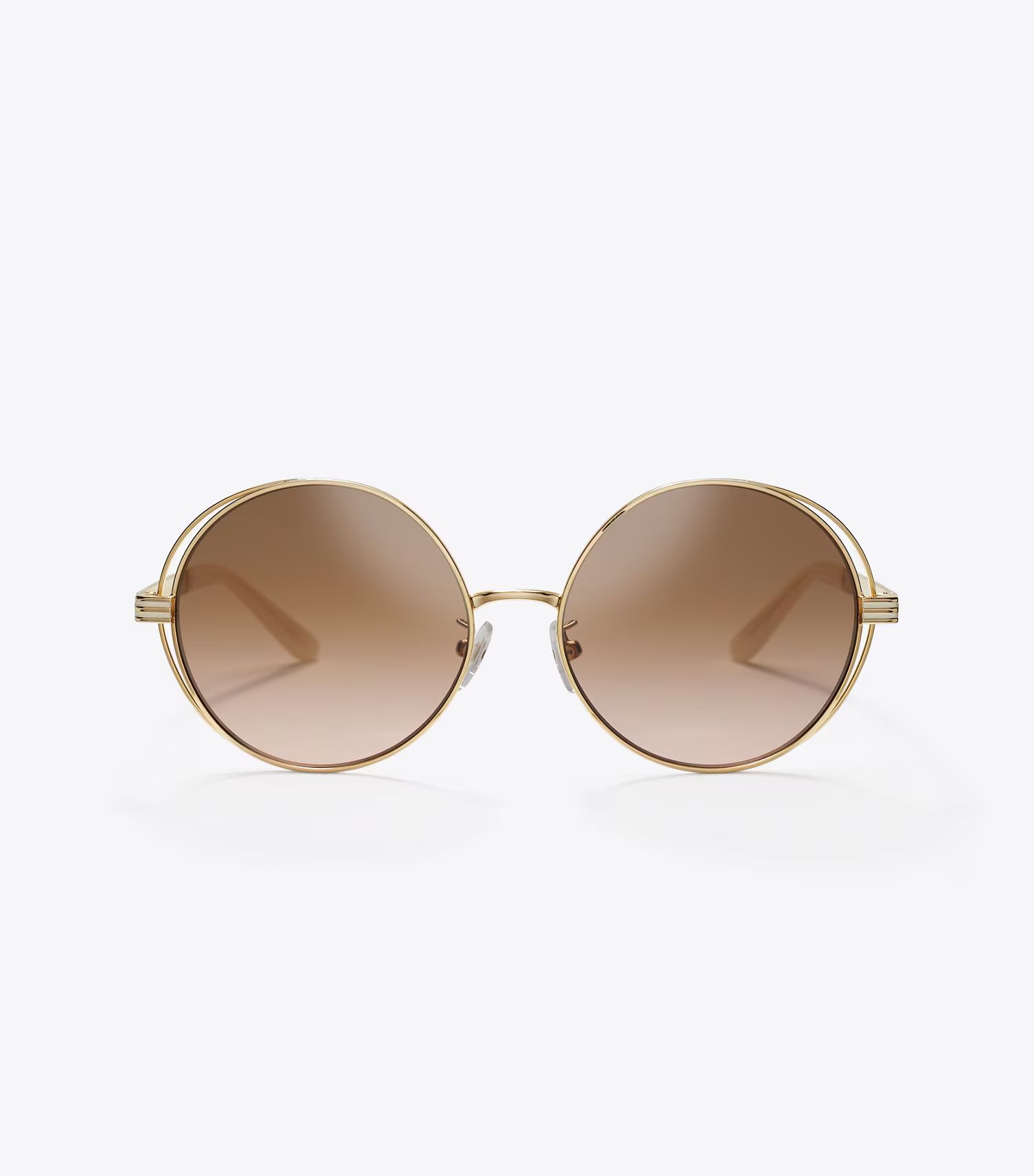 Kira Stripe Open-Wire Round Sunglasses: Women's Designer Sunglasses & Eyewear | Tory Burch | Tory Burch (US)