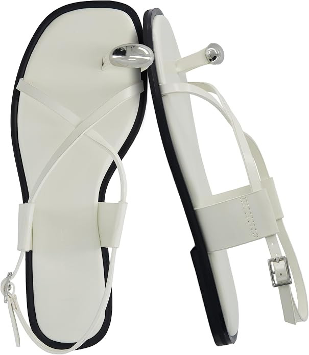 CUSHIONAIRE Corfu Flat Sandals for Women – Strappy Design with Toe Loop and Adjustable Ankle St... | Amazon (UK)