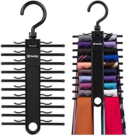 Tenby Living 2-Pack Black Tie Rack, Organizer, Hanger, Holder - Affordable Ti. | Amazon (US)