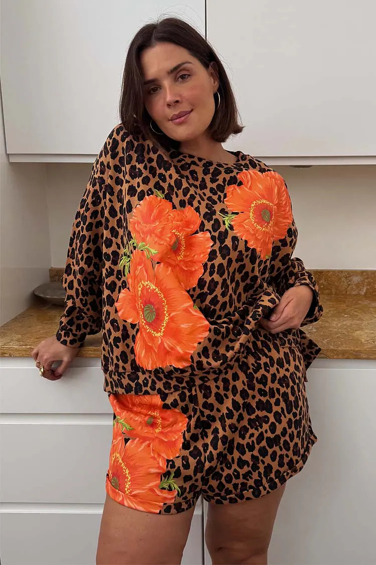 Poppy Leopard Sweatshirt | Never Fully Dressed US