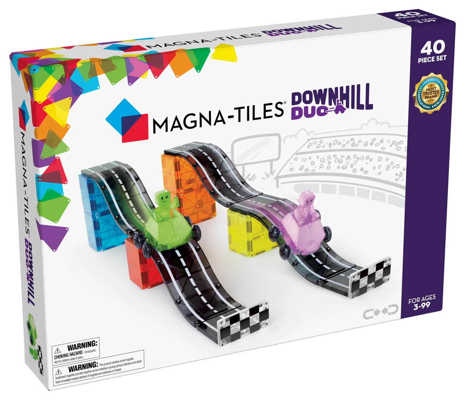 MAGNA-TILES® Downhill Duo 40-Piece Magnetic Construction Set, Ages 3+ - Walmart.com | Walmart (US)