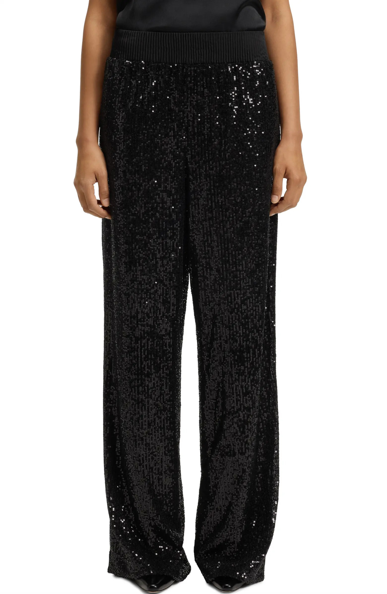 BOSS Orange Tilloi Sequin Wide Leg Pants | Nordstrom | Nordstrom