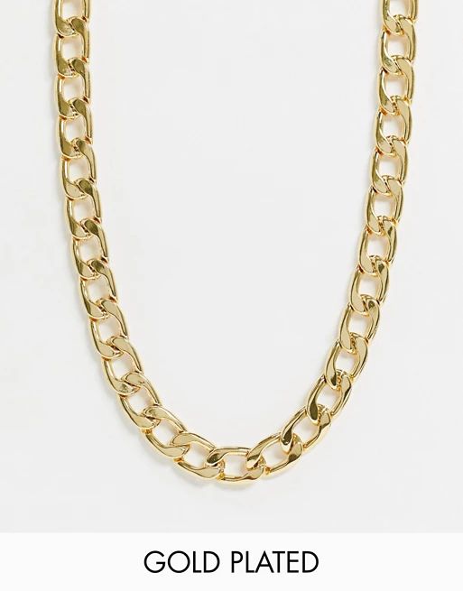 Orelia chunky chain gold necklace in gold plate | ASOS (Global)