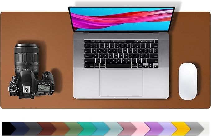 Leather Desk Pad Protector,Mouse Pad,Office Desk Mat,Non-Slip PU Leather Desk Blotter,Laptop Desk... | Amazon (US)