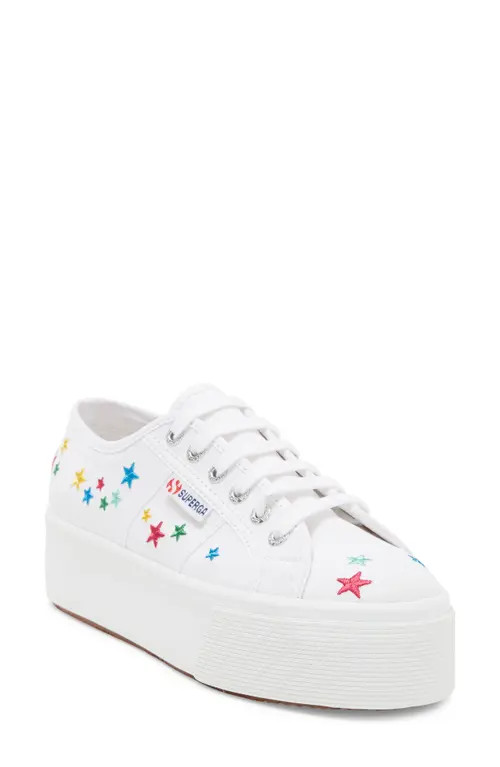 Superga 2790 Embroidered Platform Sneaker in Multi Color Stars at Nordstrom, Size 9Us | Nordstrom