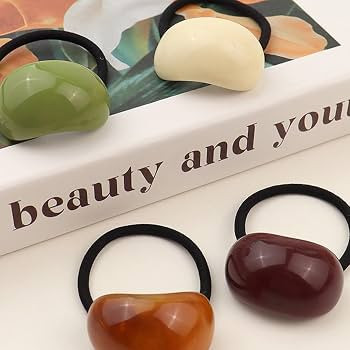 5 Pack Decorative Hair Ties Acrylic Semi-Arc Ponytail Holders Elastics Hair Bands Ropes Ponytail ... | Amazon (US)