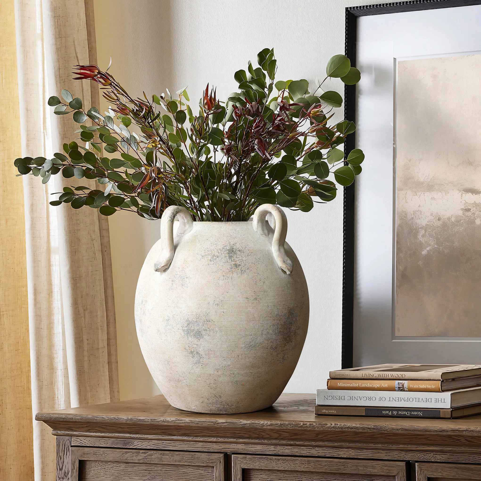LuxenHome  Vintage Mutli-Colour Grey and White Terracotta 11-Inch | Wayfair North America