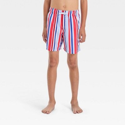 Boys' Multi Striped Swim Shorts - Cat & Jack™ Blue | Target