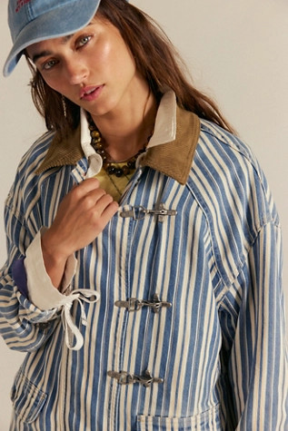 We The Free Striped Denim Barn Coat | Free People (Global - UK&FR Excluded)