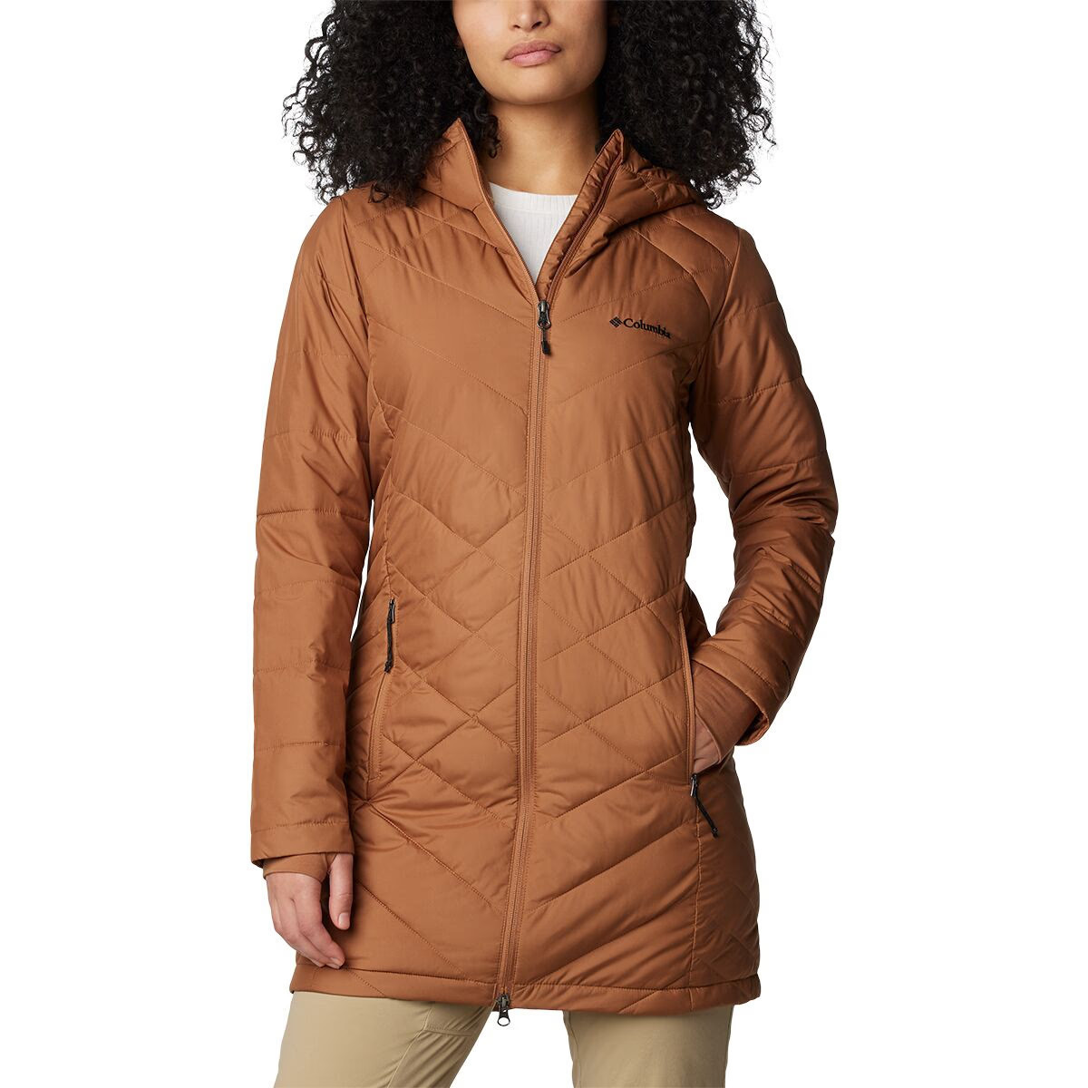 Columbia Heavenly Long Hooded Jacket - Women's Camel Brown2, XS | Backcountry