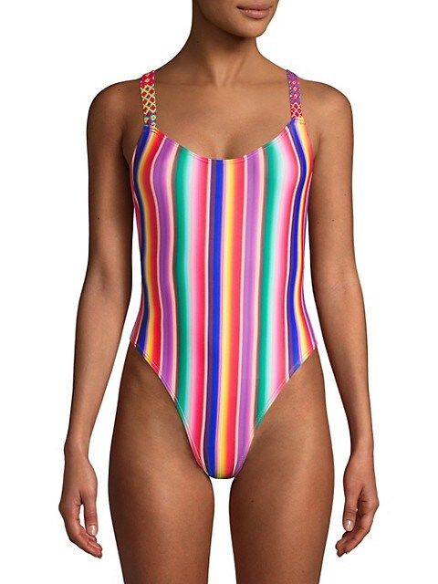 Monique Rainbow Stripe One-Piece Swimsuit | Saks Fifth Avenue OFF 5TH