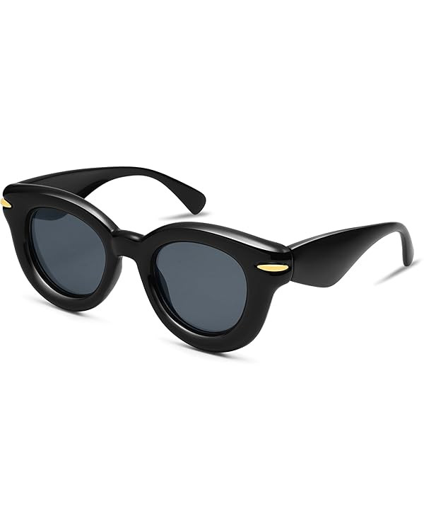 Cute Round Sunglasses for Women Men Trendy Chunky Thick Inflated Shades AP3695 | Amazon (US)