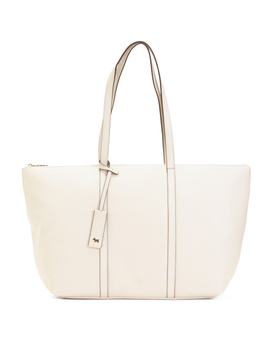 Leather Lynton Close Large Ziptop Tote | TJ Maxx