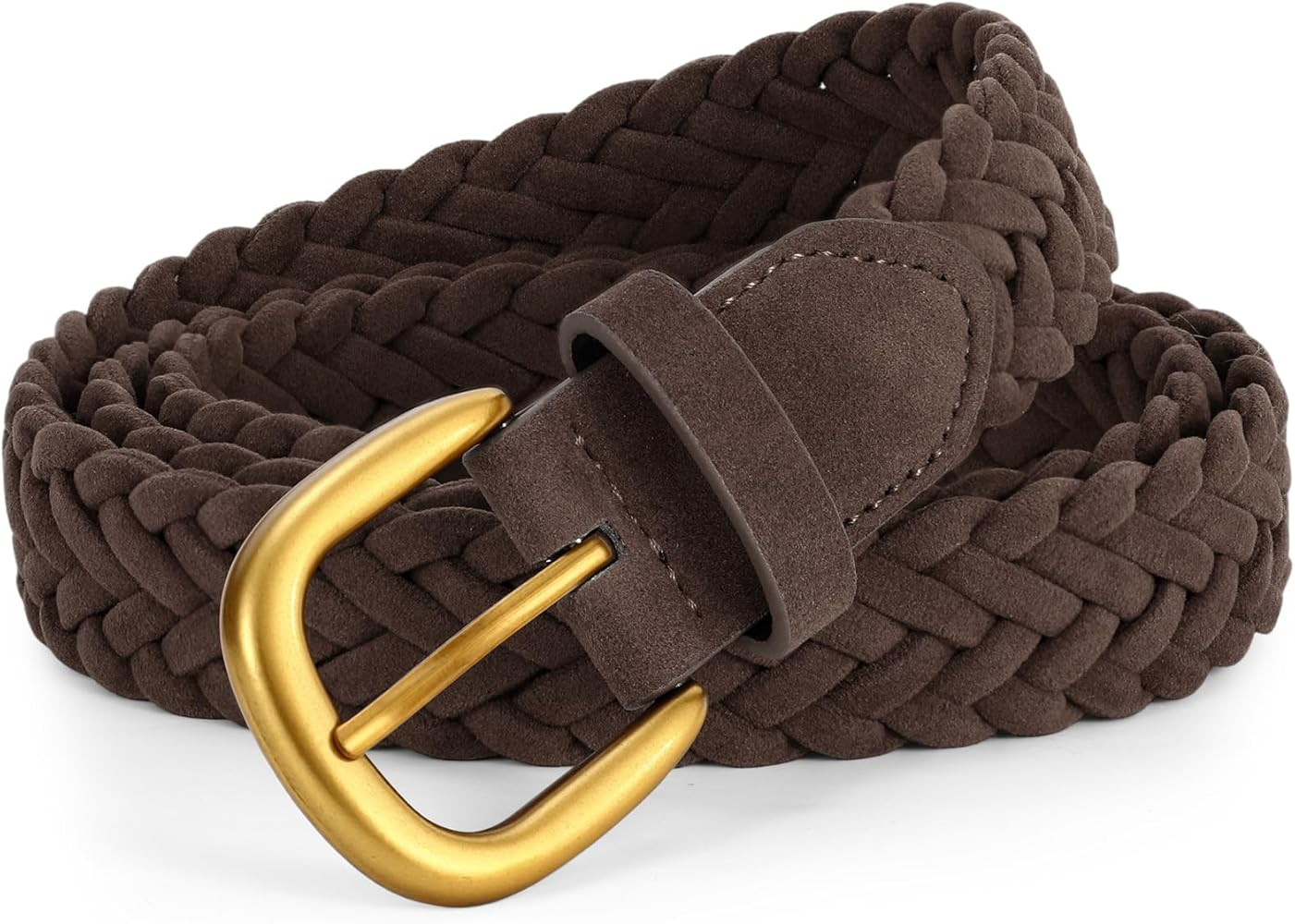 XZQTIVE Women’s Braided Suede Belt – Vintage Woven Leather Waist Belt for Dresses,Jeans and C... | Amazon (US)