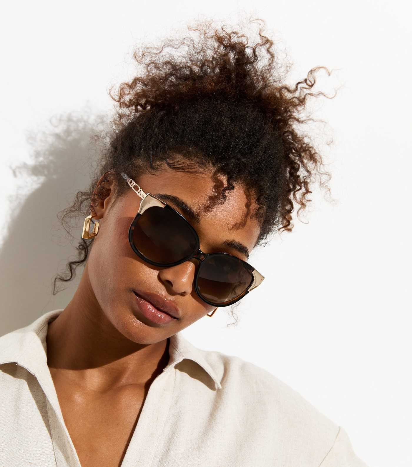 Brown Round Metal Trim Sunglasses | New Look | New Look (UK)