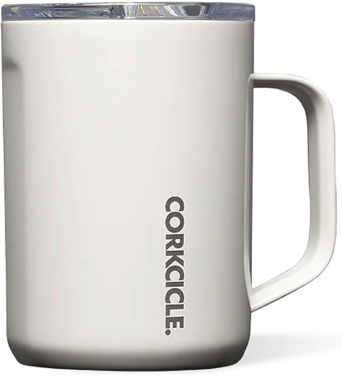 Corkcicle Triple Insulated Coffee Mug with Lid and Handle, Oat Milk, 16 oz – Stainless Steel Tr... | Amazon (US)