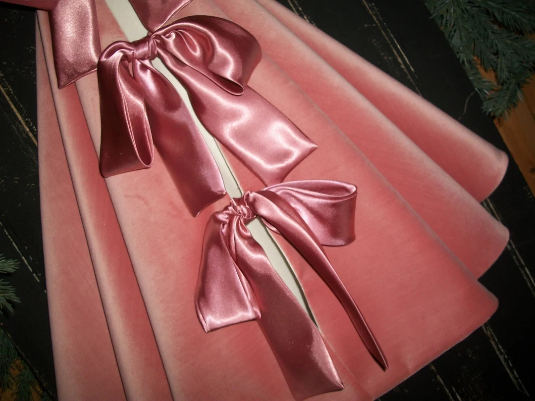 52 Rose Gold Velvet and Rose Gold Satin Christmas Tree - Etsy | Etsy (US)