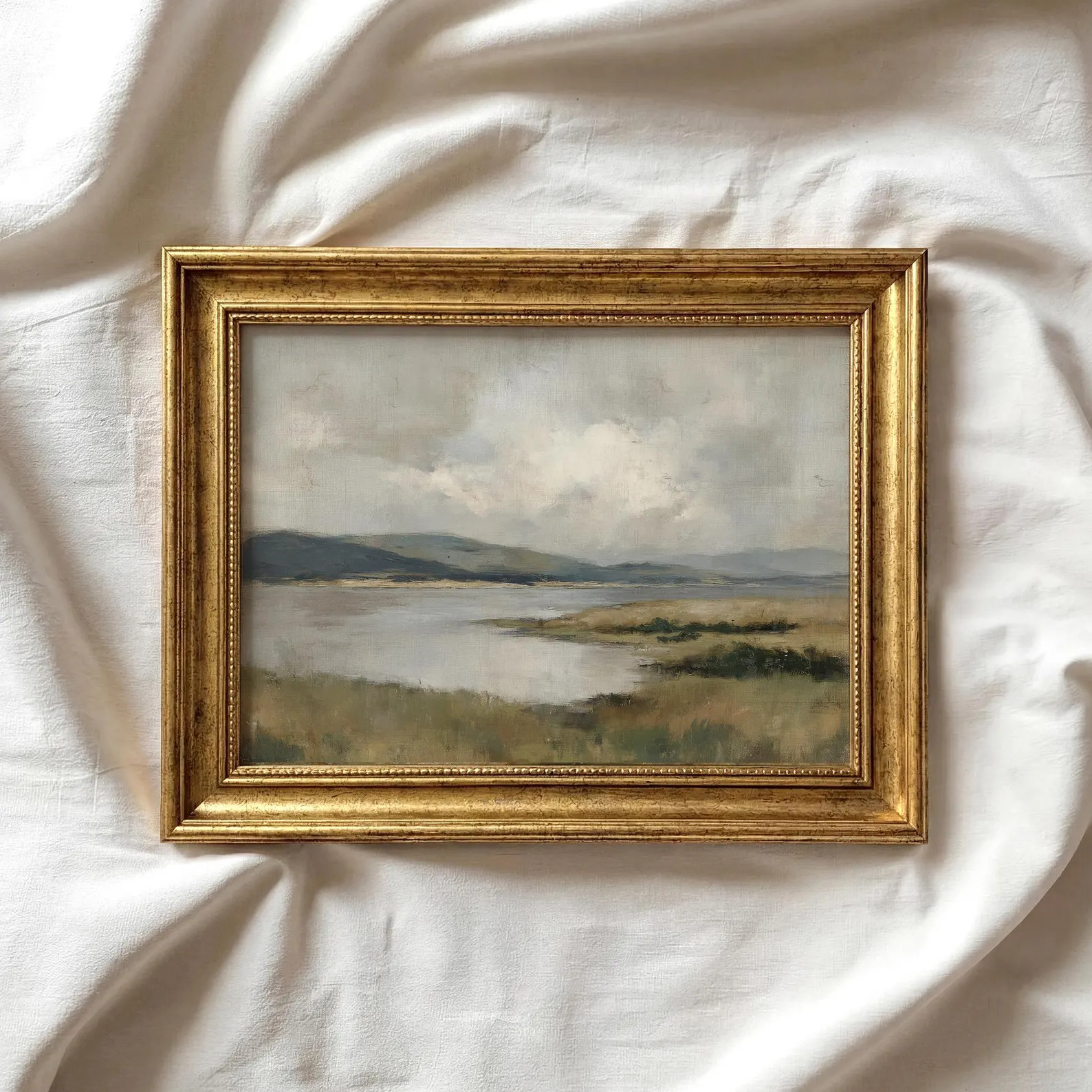 Rustic Lake Landscape Printable Wall Art, Moody River Painting, Muted Earthy Tones, Vintage Count... | Etsy (Global)