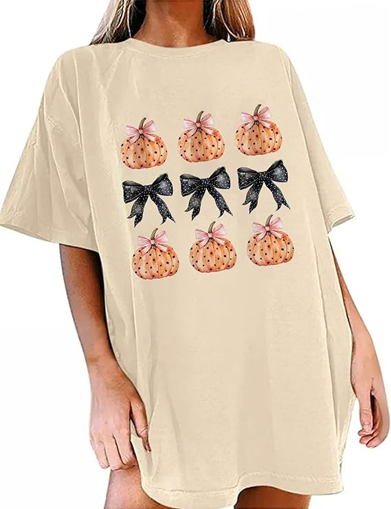 Halloween Shirt Oversize Cute Ghost Graphic Coffee Lover Short Sleeve Tee Tops | Amazon (US)