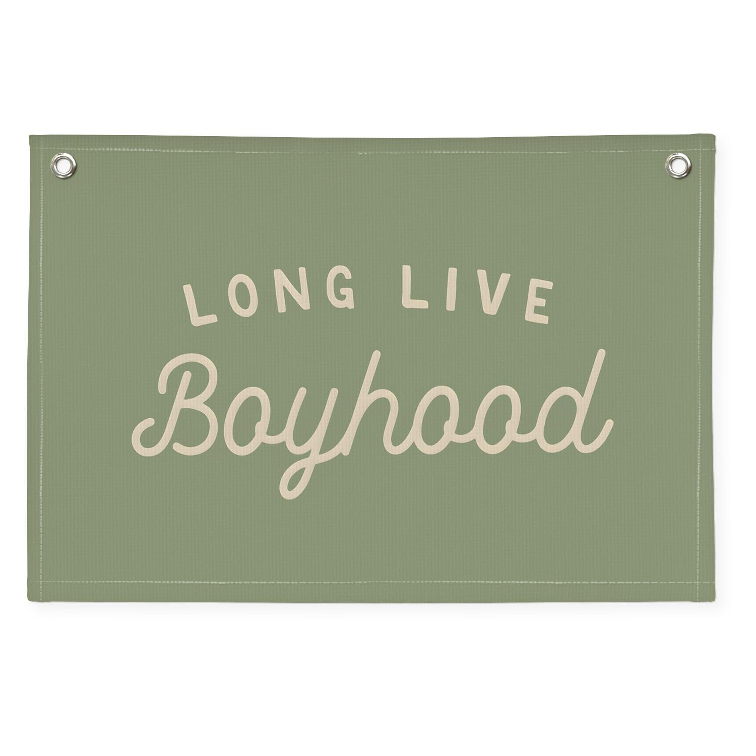 Long Live Boyhood Boys Room Decor, Sage Green Nursery Playroom Toddler Boy Linen Canvas Banner Wa... | Amazon (US)