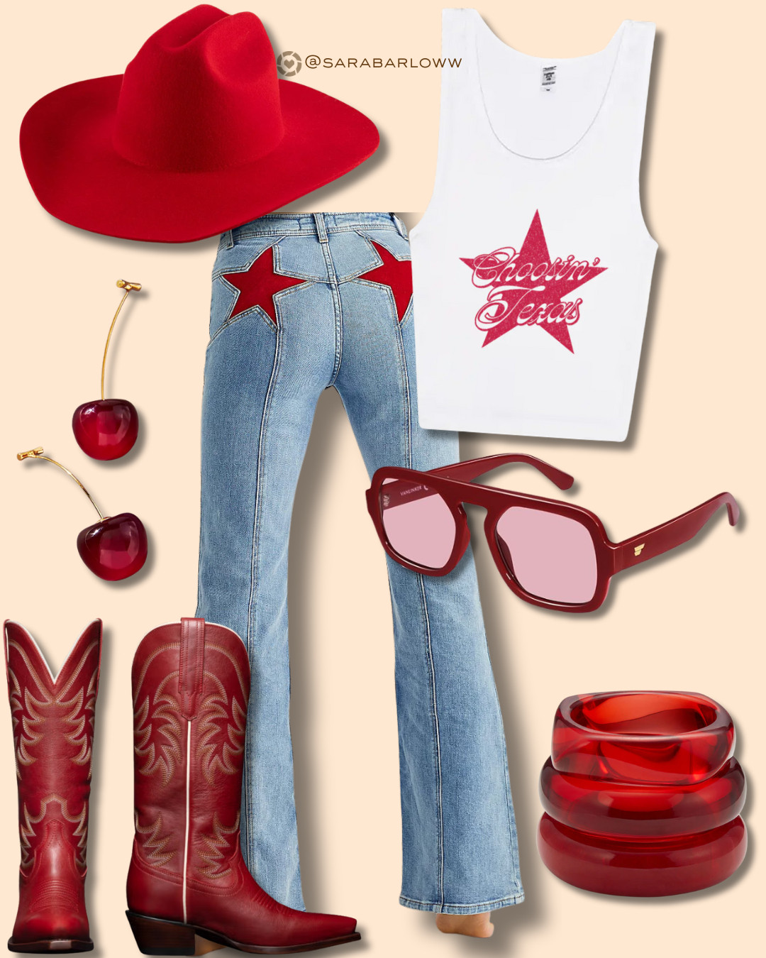 if you're looking to add some badass western looks into your stagecoach wardrobe this year, heck out this awesome ella langley-inspired outfit! the tank is sold on her merch site, and would look incredible with these iconic free people jeans! would you rock this red hot look?

Tecovas, Gigi Pip, Amazon, Revolve, Free People 

 #LTKootd #LTKSeasonal