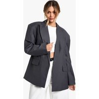 Womens Extreme Lapel Oversized Open Blazer - Grey - 4 | boohoo (US & Canada)