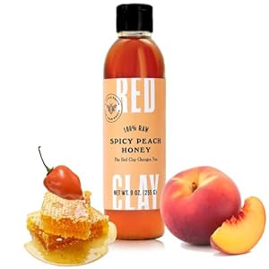 Red Clay Spicy Peach Hot Honey - Gluten Free - Paleo Spicy Honey - 100% Pure, Raw Wildflower Hone... | Amazon (US)