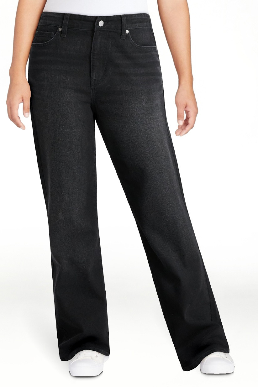 No Boundaries High Rise Baggy Wide Leg Jeans, 32'' Inseam, Women’s and Women's Plus | Walmart (US)
