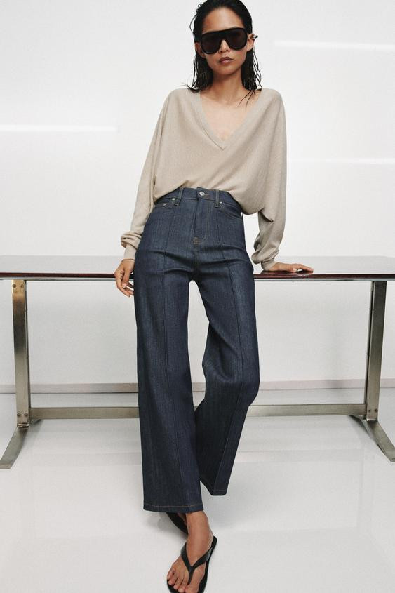 ZW COLLECTION WIDE-LEG HIGH-WAIST JEANS | Zara UK