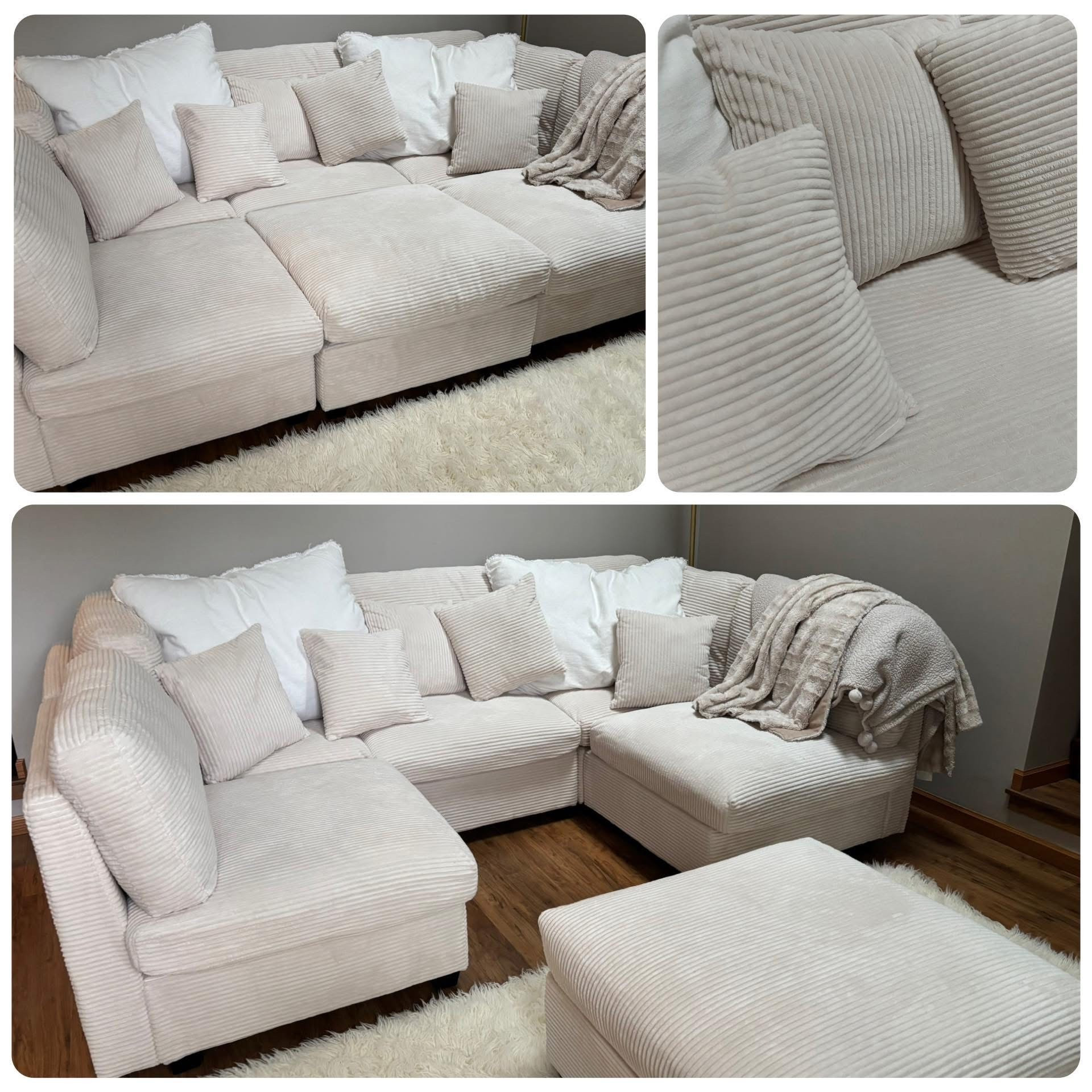 If you’re looking for an affordable sectional, this one is fabulous! The corduroy material is soft, like a blanket, and there are tons of ways to configure it! I didn’t pay extra for the set up and it was super easy to put together! #ad 

⭐️ ⭐️ ⭐️ ⭐️ ⭐️

#LTKHome #LTKmomlife #LTKdayinmylife