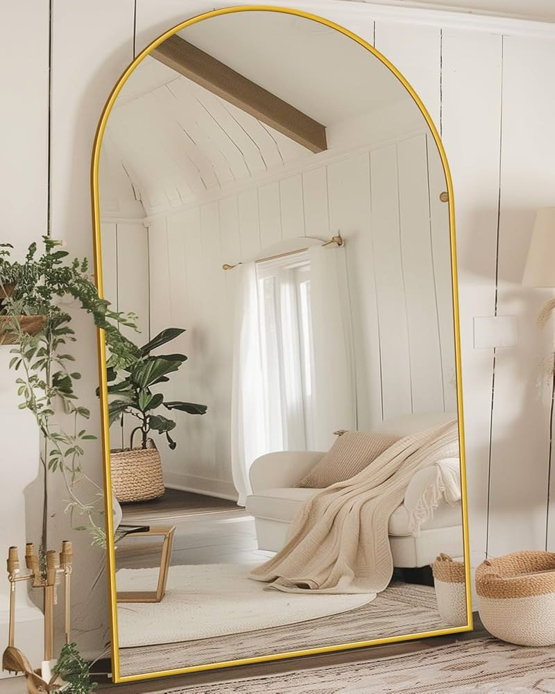 Full Length Mirror, 44"x72" Oversized Floor Mirror, Arched Full Body Mirror with Stand Large Floo... | Amazon (US)