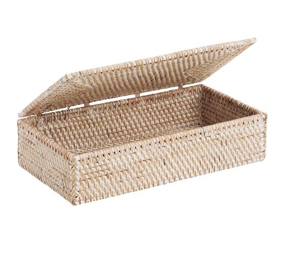 Tava Woven Office Accessories - Whitewash | Pottery Barn (US)