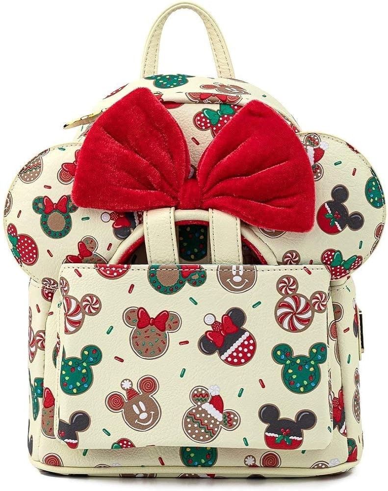Loungefly Disney Christmas Mickey and Minnie Cookie Adult Womens Double Strap Shoulder Bag Purse wit | Amazon (US)