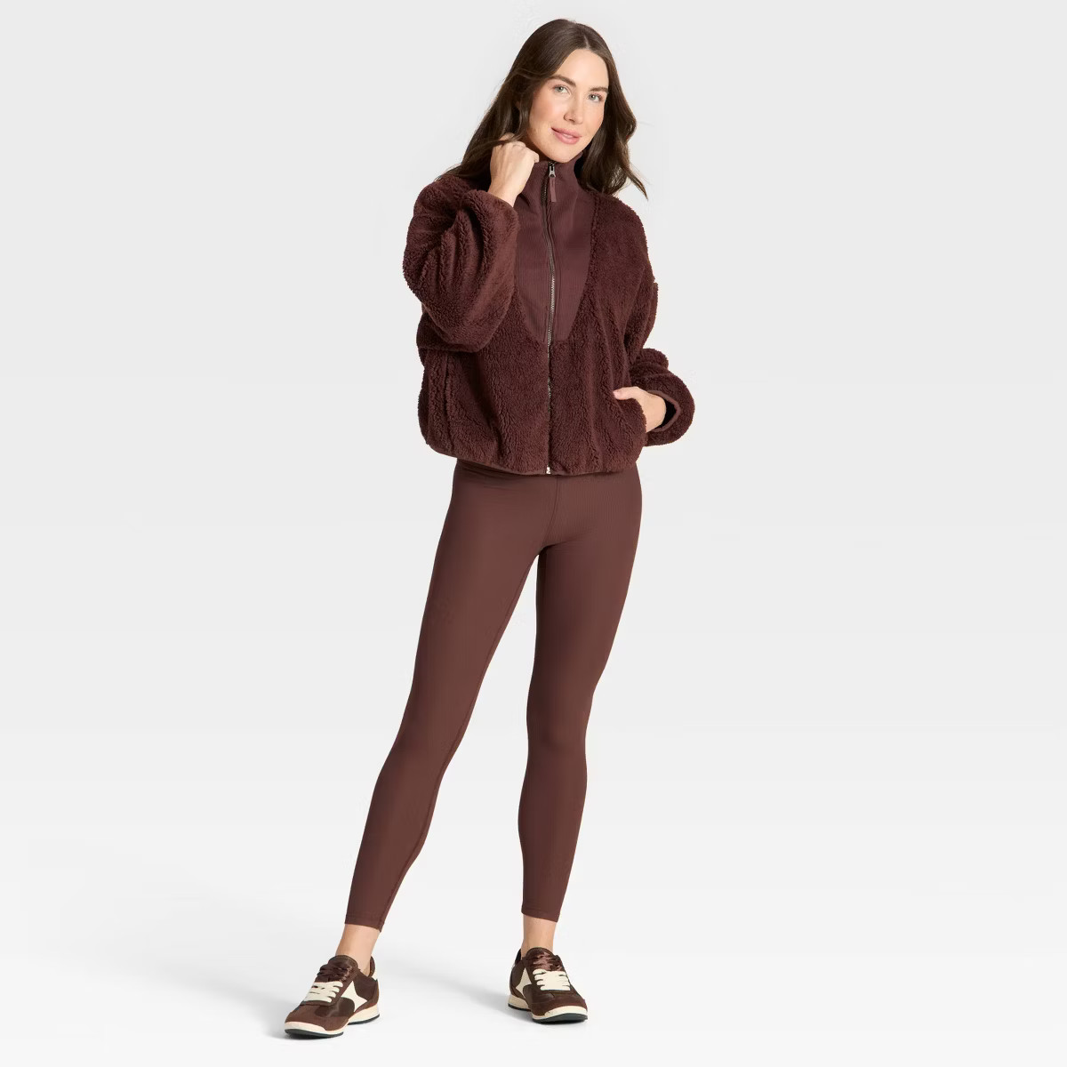 Women's High Pile & Ribbed Mix Jacket - All In Motion™ | Target