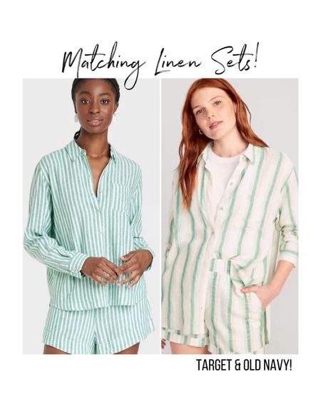 Green striped linen sets from Target & old navy. Both super affordable and under $50!
Spring outfits / vacation outfits 

#LTKsalealert #LTKSeasonal #LTKunder50