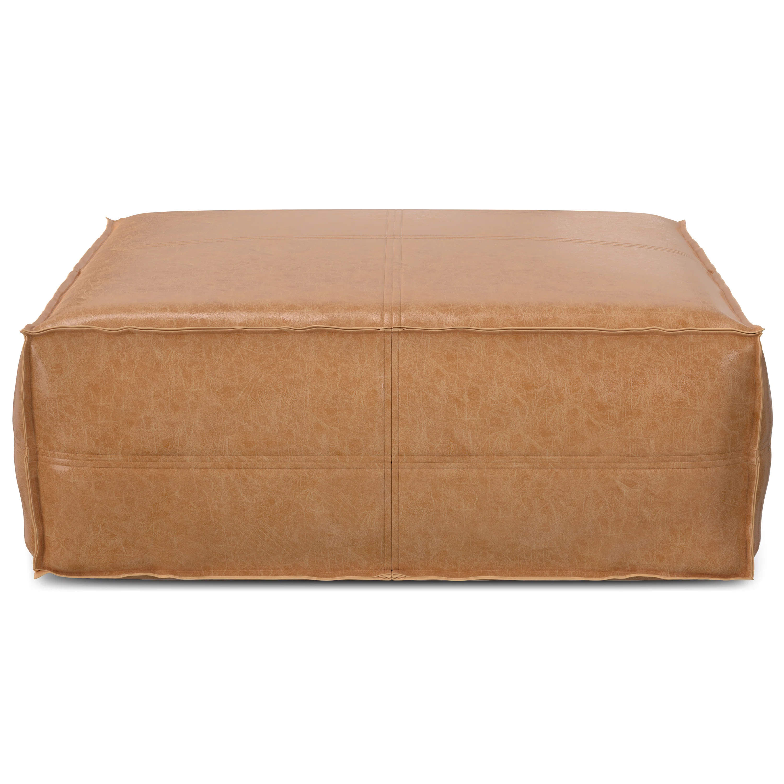 Simpli Home Brody 36" Wide Faux Leather Square Pouf Ottoman & Reviews | Wayfair | Wayfair North America
