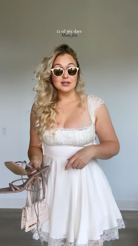 Spring look the perfect white mini dress with lace detail for Easter Sunday weekend paired with neutral accessories and gold sunglasses. Also obsessed with this heatless curler love that it doesn’t damage my hair! 

#LTKFind #LTKcurves #LTKSeasonal