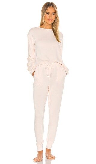 Lotus Brush Knit PJ Set in Seashell | Revolve Clothing (Global)