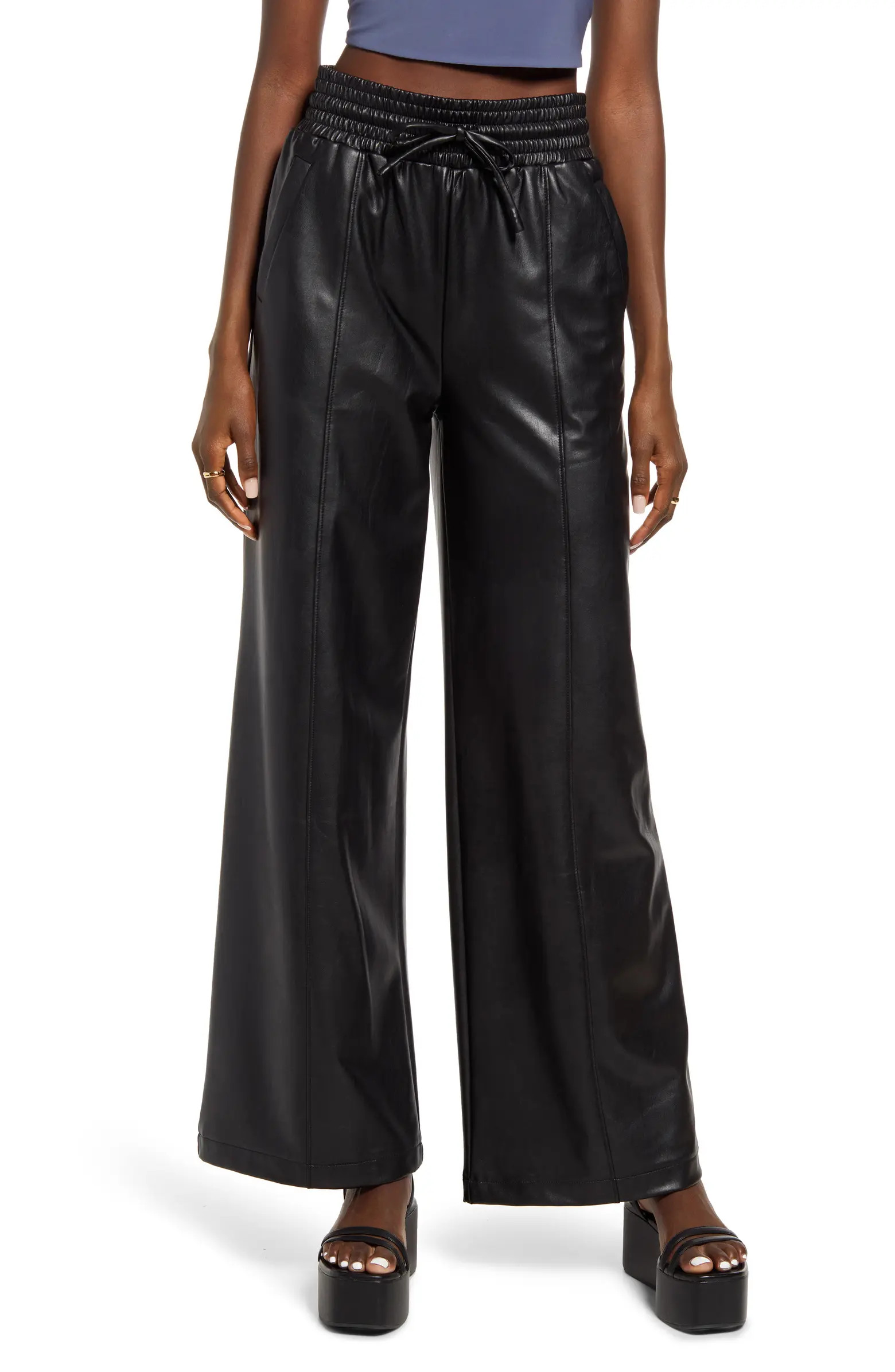 Faux Leather Wide Leg Pants | Nordstrom