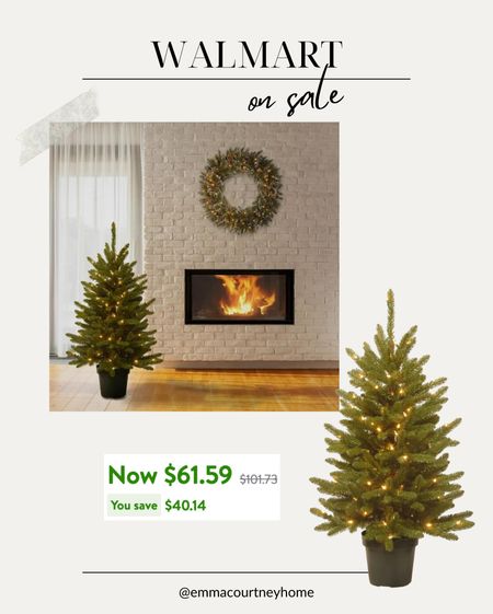 Walmart little Christmas tree on sale! Love this. We have similar and style it in an old crock! Such a good price for it 

#LTKhome #LTKHoliday #LTKsalealert