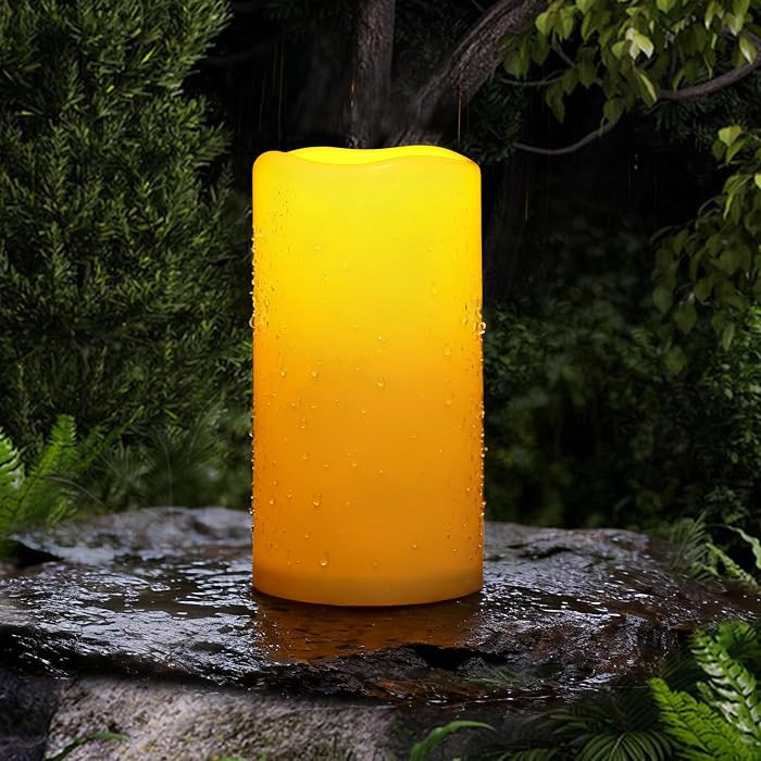 Homemory Large Solar Candles Outdoor Waterproof, 4"x8", Dusk to Dawn, Solar Powered Flameless Can... | Amazon (US)