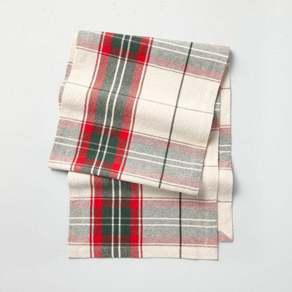Holiday Plaid Table Runner Green/Red - Hearth & Hand™ with Magnolia | Target