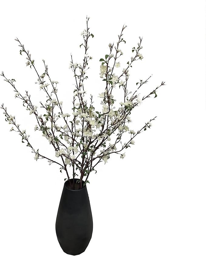 ATFL Artificial Plum Blossom Flowers,6 Pcs Faux Branches for Vase,Artificial Cherry Blossom Branc... | Amazon (US)