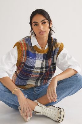 Maeve Plaid Sweater Vest | Anthropologie (US)